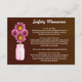 Carte D'accompagnement Mesures de sécurité pour pot Mason à fleurs rose r (Devant)