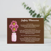 Carte D'accompagnement Mesures de sécurité pour pot Mason à fleurs rose r (Debout devant)