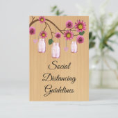 Carte D'accompagnement Mesures de sécurité pour pot Mason à fleurs rose r (Debout devant)