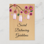 Carte D'accompagnement Mesures de sécurité pour pot Mason à fleurs roses  (Devant)