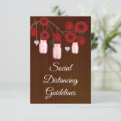 Carte D'accompagnement Mesures de sécurité pour pot Mason à fleurs rouge (Debout devant)