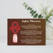 Carte D'accompagnement Mesures de sécurité pour pot Mason à fleurs rouge  (Debout devant)