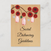 Carte D'accompagnement Mesures de sécurité pour pot Mason à fleurs rouge (Devant)