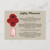 Carte D'accompagnement Mesures de sécurité pour pot Mason à fleurs rouges (Devant)