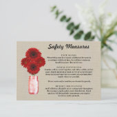 Carte D'accompagnement Mesures de sécurité pour pot Mason à fleurs rouges (Debout devant)