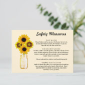 Carte D'accompagnement Mesures de sécurité pour pot Mason aux fleurs jaun (Debout devant)