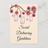 Carte D'accompagnement Mesures de sécurité pour pot Mason aux fleurs rose (Devant)