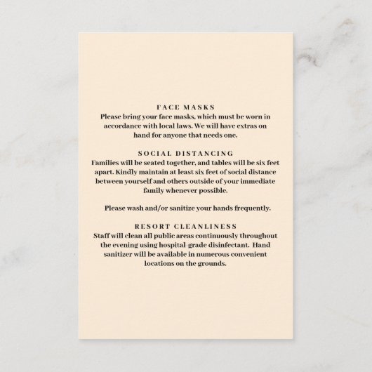 Carte D'accompagnement Mesures de sécurité pour pot Mason aux fleurs rose (Dos)