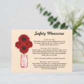 Carte D'accompagnement Mesures de sécurité pour pot Mason aux fleurs roug (Debout devant)