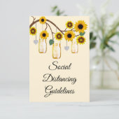 Carte D'accompagnement Mesures de sécurité pour pot Mason de fleurs jaune (Debout devant)