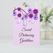 Carte D'accompagnement Mesures de sécurité pour pot Mason de fleurs viole (Debout devant)