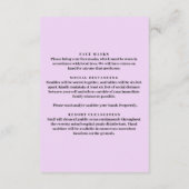 Carte D'accompagnement Mesures de sécurité pour pot Mason de fleurs viole (Dos)