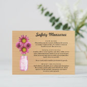 Carte D'accompagnement Mesures de sécurité pour pot Mason en bois rustiqu (Debout devant)