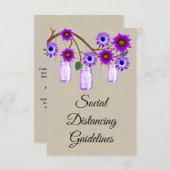 Carte D'accompagnement Mesures de sécurité pour pot Mason fleuri violet e (Devant / Derrière)