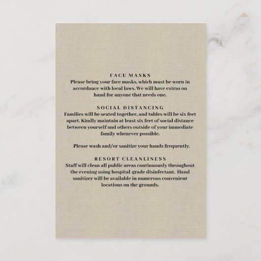 Carte D'accompagnement Mesures de sécurité pour pot Mason fleuri violet e (Dos)