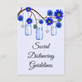 Carte D'accompagnement Mesures de sécurité pour pot Mason Fleurs bleues (Devant)