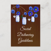 Carte D'accompagnement Mesures de sécurité pour pot Mason floral bleu rus (Devant)