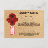 Carte D'accompagnement Mesures de sécurité pour pot Mason floral en bois  (Devant)