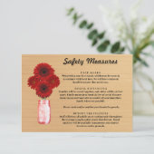 Carte D'accompagnement Mesures de sécurité pour pot Mason floral en bois  (Debout devant)
