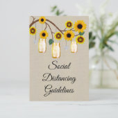 Carte D'accompagnement Mesures de sécurité pour pot Mason floral jaune en (Debout devant)