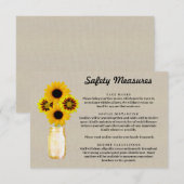 Carte D'accompagnement Mesures de sécurité pour pot Mason floral jaune to (Devant / Derrière)