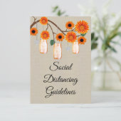 Carte D'accompagnement Mesures de sécurité pour pot Mason floral orange e (Debout devant)