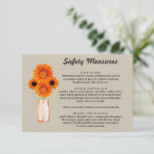 Carte D'accompagnement Mesures de sécurité pour pot Mason floral orange e (Debout devant)