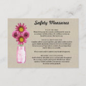 Carte D'accompagnement Mesures de sécurité pour pot Mason floral rose en (Devant)