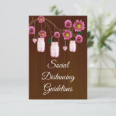 Carte D'accompagnement Mesures de sécurité pour pot Mason floral rose rus (Debout devant)