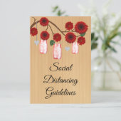 Carte D'accompagnement Mesures de sécurité pour pot Mason floral rouge ru (Debout devant)