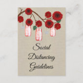 Carte D'accompagnement Mesures de sécurité pour pot Mason floral rouge to (Devant)