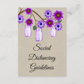 Carte D'accompagnement Mesures de sécurité pour pot Mason floral violet e (Devant)