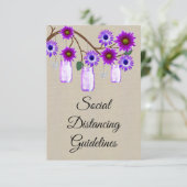 Carte D'accompagnement Mesures de sécurité pour pot Mason floral violet e (Debout devant)