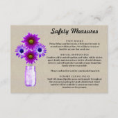 Carte D'accompagnement Mesures de sécurité pour pot Mason floral violet e (Devant)