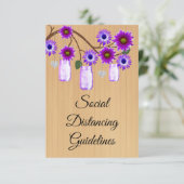 Carte D'accompagnement Mesures de sécurité pour pot Mason floral violet r (Debout devant)