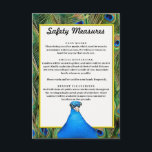 Carte D'accompagnement Mesures de sécurité pour un mariage au paon coloré<br><div class="desc">Fournissez à vos invités tous vos protocoles de santé et de sécurité de mariage avec cette carte d'insertion de directives de sécurité COVID-19 pour communiquer toutes les informations de sécurité à vos invités. Aidez à garder vos invités vulnérables en sécurité et à l'aise en venant à votre mariage avec cette...</div>