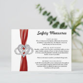 Carte D'accompagnement Mesures de sécurité Red Ribbon Infinity Heart (Debout devant)