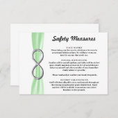 Carte D'accompagnement Mesures de sécurité Ruban Vert Argent Infini (Devant / Derrière)
