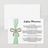 Carte D'accompagnement Mesures de sécurité Ruban Vert Diamant Nœud (Devant / Derrière)