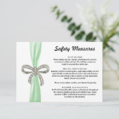 Carte D'accompagnement Mesures de sécurité Ruban Vert Diamant Nœud (Debout devant)