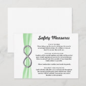 Carte D'accompagnement Mesures de sécurité Ruban Vert Infini Argenté (Devant / Derrière)