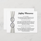Carte D'accompagnement Mesures de sécurité Silver Infinity Ruban Blanc (Devant / Derrière)