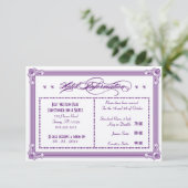 Carte D'accompagnement Metallic Purple & Gold Information de l'hôtel (Debout devant)