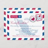 Carte D'accompagnement Mexique Aérien Mariage Voyage Informations (Devant / Derrière)