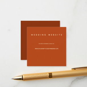 Carte D'accompagnement Micro Mariage Burnt Orange Minimal Mariage Website