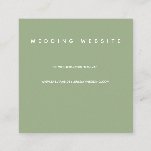 Carte D'accompagnement Micro Mariage Sage Minimal Mariage Website (Devant)