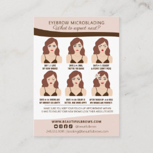 Carte D'accompagnement Microblading Brow Aftercare & Nomination Reminder