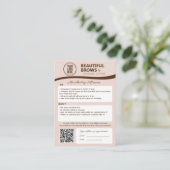 Carte D'accompagnement Microblading Brow Aftercare & Nomination Reminder (Debout devant)