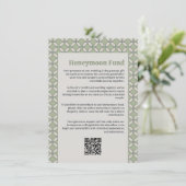 Carte D'accompagnement Mid Century Mod Retro Mariage Olive Green (Debout devant)