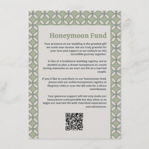 Carte D'accompagnement Mid Century Mod Retro Mariage Olive Green